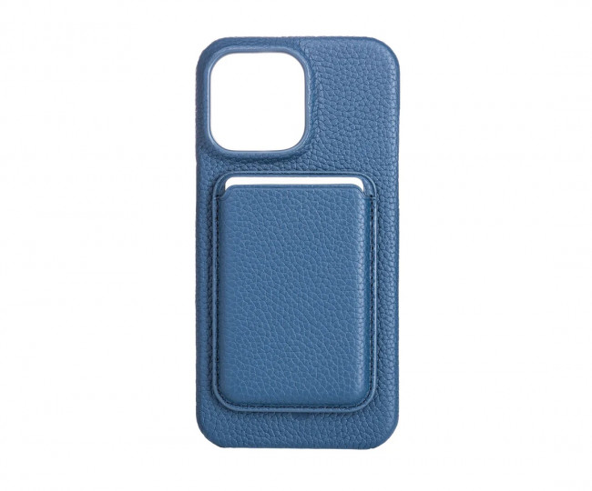 iLera NAPA leather Case 1.0 for iPhone 15 Pro Max, Deep Blue + Wallet